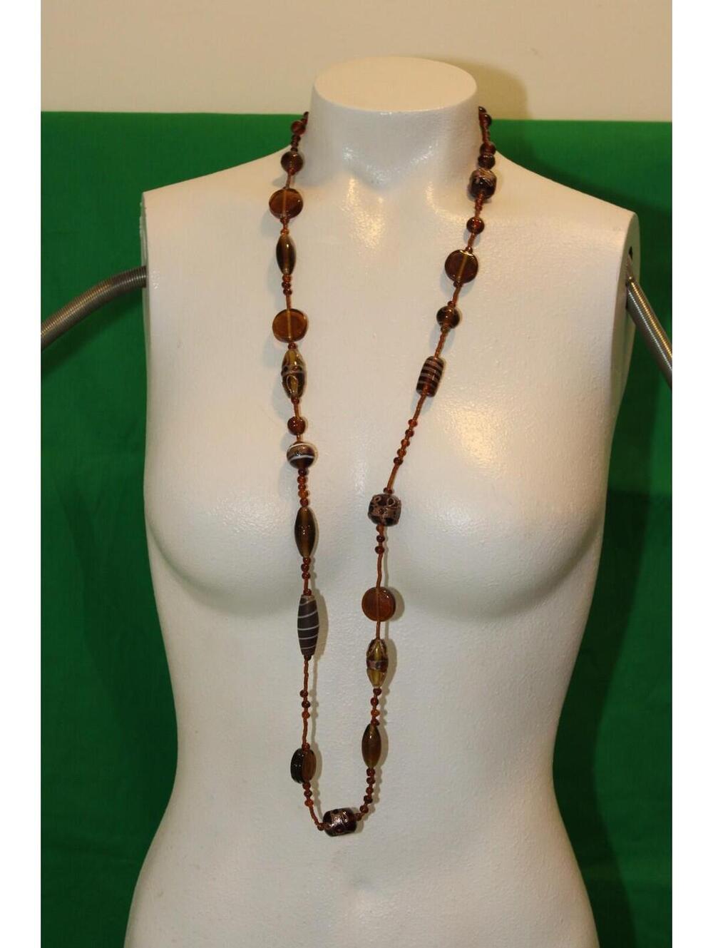 Vintage Long Glass Beaded Necklace